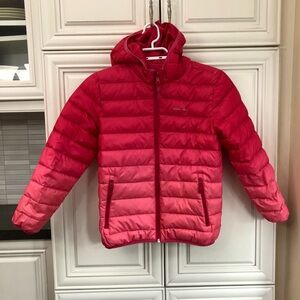 Eddie Bauer girl’s down filled reversible light puffer jacket
